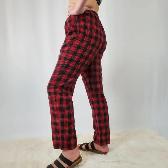 Red & Black Plaid Punk Rock Grunge Pants - Picture 5 of 7